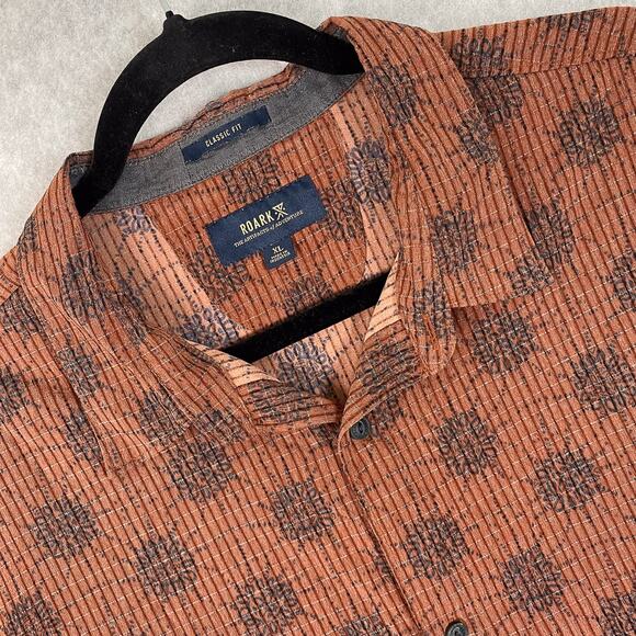 Roark Shirt Mens XL Bless Up Classic Fit Short Sleeve Button Up All Over Print - Picture 1 of 8